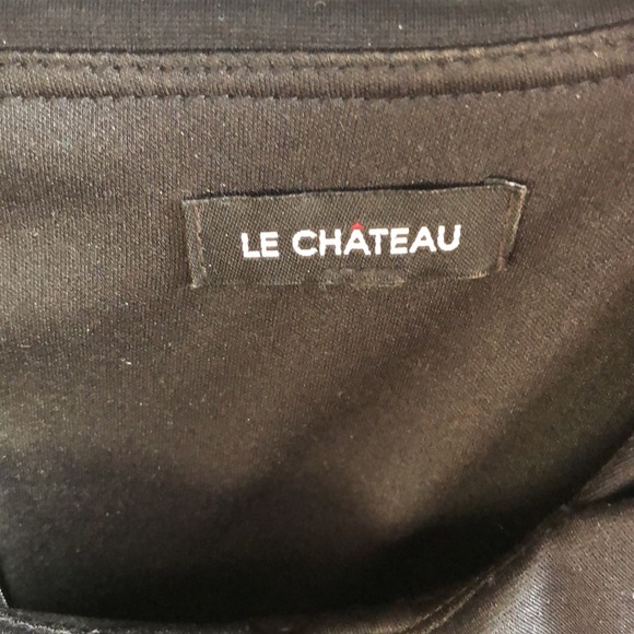 Le Chateau vintage black dress 3/4 length pleated waist XXL - Picture 3 of 7